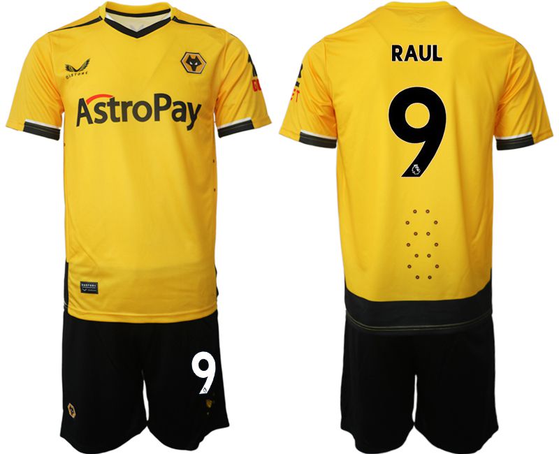 Men 2022-2023 Club Wolverhampton Wanderers home yellow #9 Soccer Jersey->west ham united jersey->Soccer Club Jersey